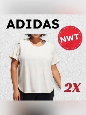 🇩🇪🆕NWT ADIDAS | 2X | Normcore Neutral Cream AeroReady Training & basic Tee*